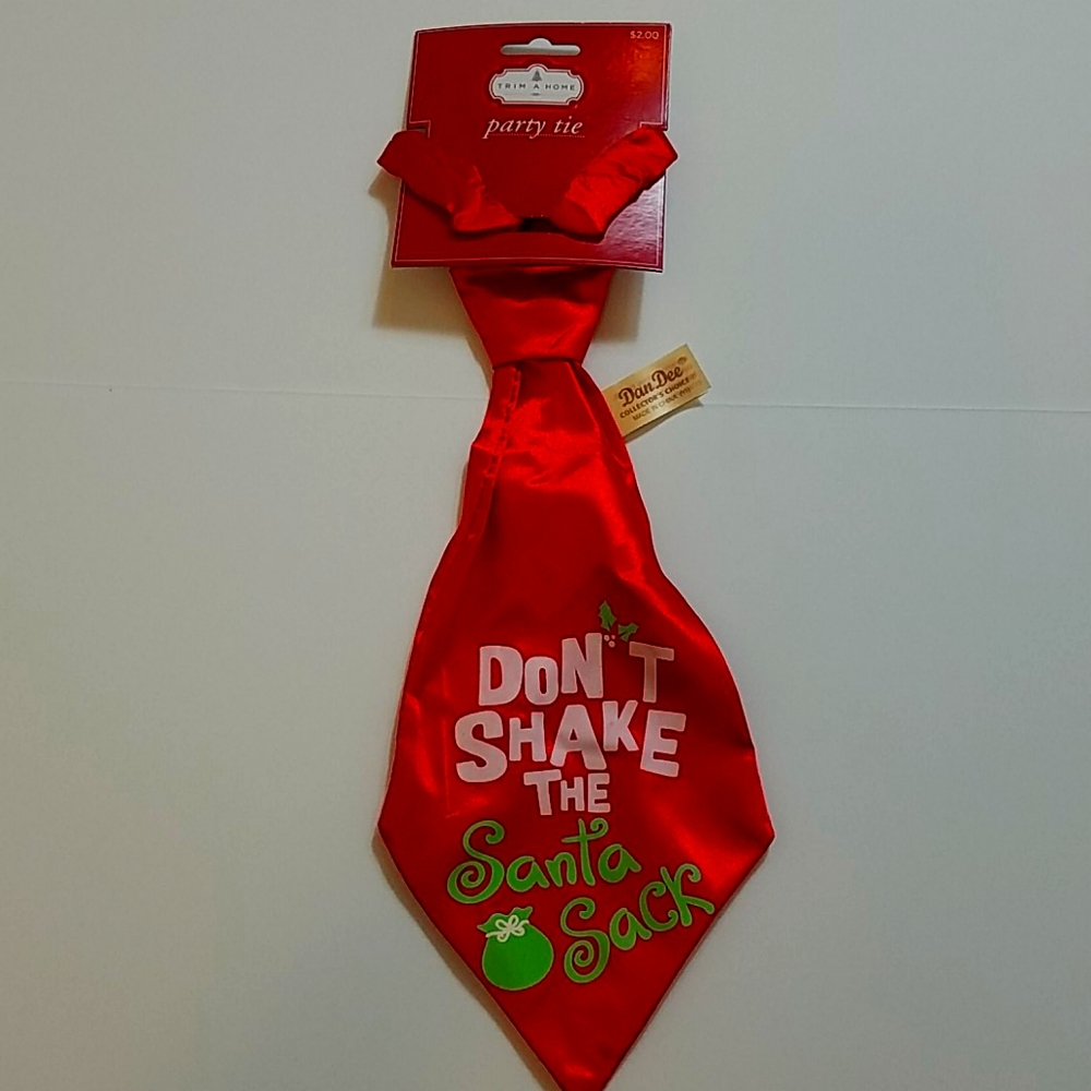 Trim a home red graphic elastic band party tie